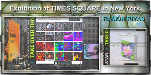Ram&oacute;n Rivas. Exhibici&oacute;n en las pantallas de TIMES SQUARE en Nueva York 2024
